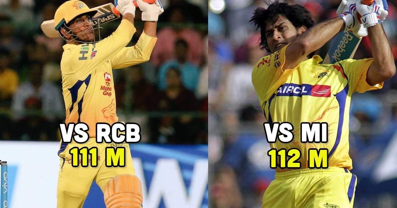 4 longest sixes hit by MS Dhoni in IPL