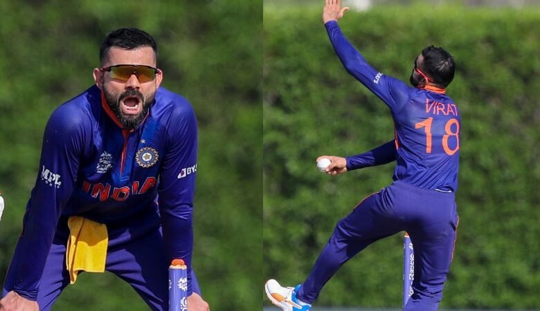 Virat Kohli came on for a 2-over spell against Australia in the T20 WC Warmup