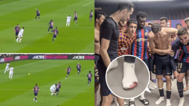 "Ceballos did that to Lewandowski..That's why Gavi tackled him so hard" - Twitter erupts as a viral picture shows Robert Lewandowski's foot covered in blood post the El Clasico